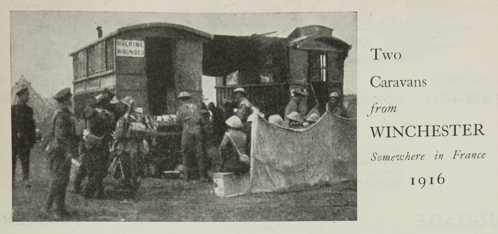 A Hutchings caravan at the Somme used as a medical unit