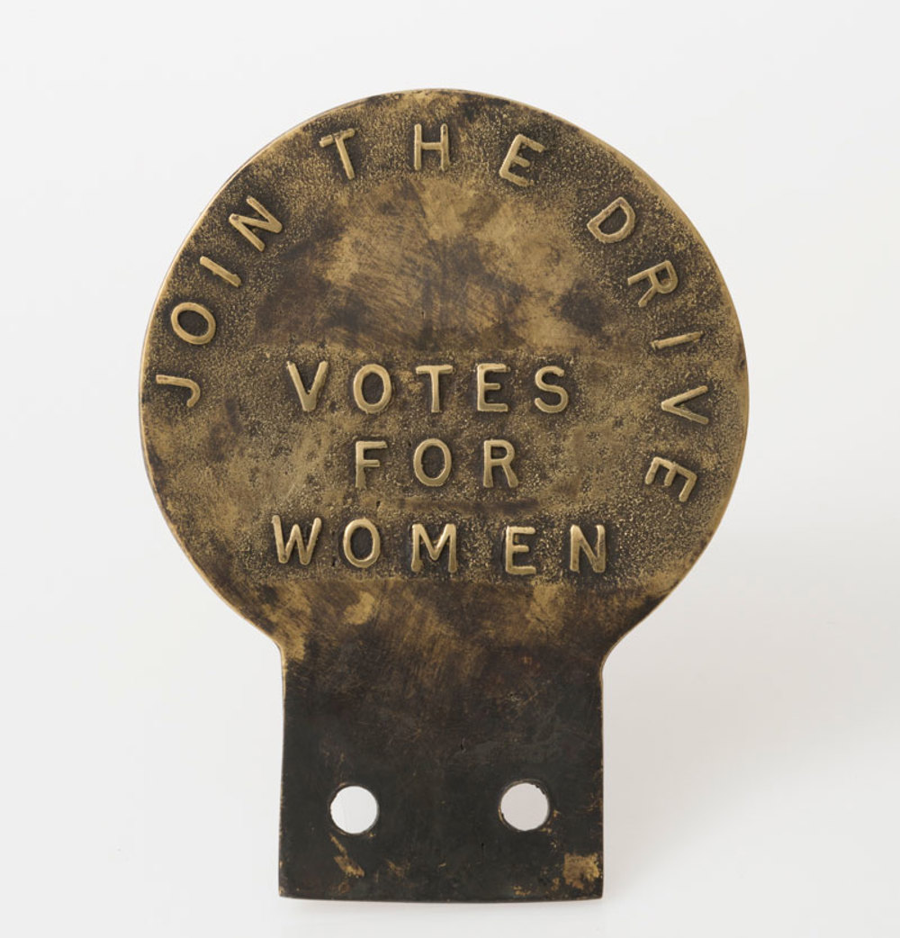 WSPU car badge, c1910