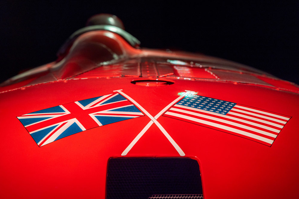 Great Britain and USA Flags on the Sunbeam 1000hp