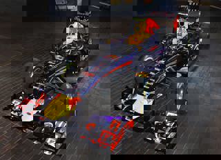 Red Bull RB9 racing car on display in the National Motor Museum