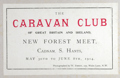 Label From The Photograph Album Of The Caravan Club’S 1914 Meet in the New Forest