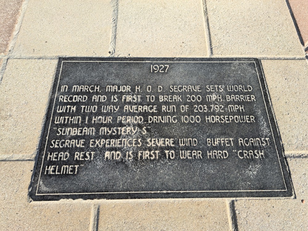 1927 World Land Speed Commemoration Plaque