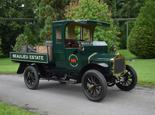 A 1914 Albion A14 Dray pictured in the grounds of the National Motor Museum.