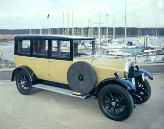 A 1928 Bean Short 14 vintage car at the Buckler's Hard yacht harbour