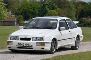 A 1986 Ford Sierra RS Cosworth, registration D343HPX