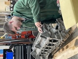 Apprentice Aaron Burton Cleans Crankcase Ready For Painting