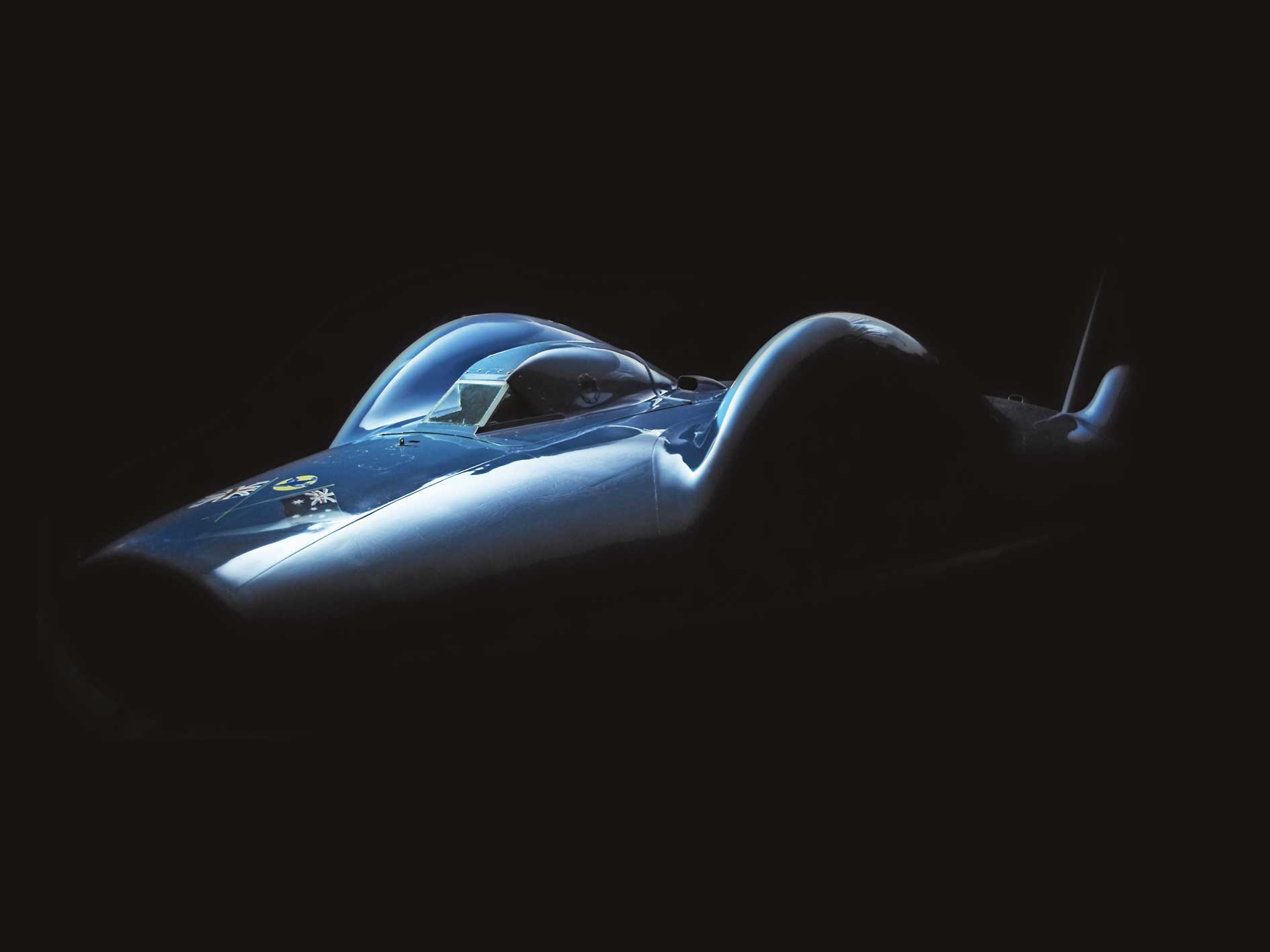 Side view of Land Speed Record breaker Bluebird CN7